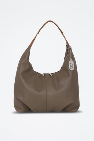 Sac porté épaule en cuir Ofelia - Marron et noir