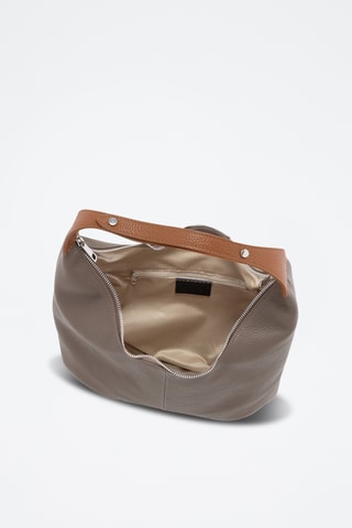 Sac porté épaule en cuir Ofelia - Marron et noir