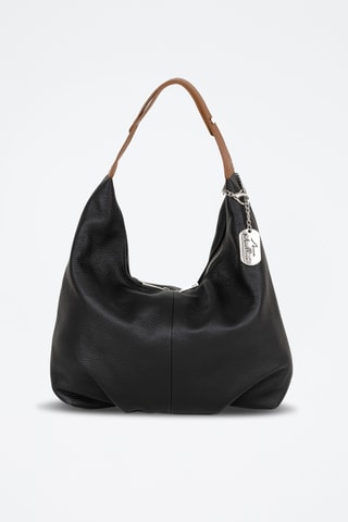 Sac porté épaule en cuir Ofelia - Marron et noir