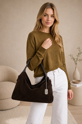 Sac à main en cuir Ipria - Marron foncé