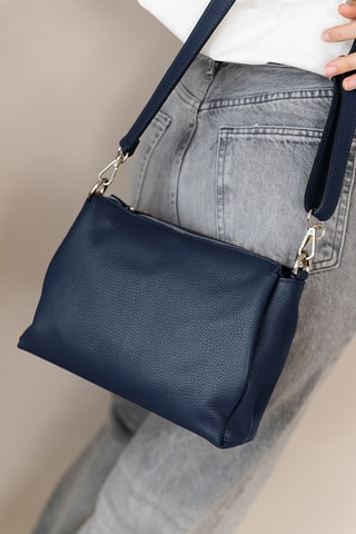Sac bandoulière en cuir Melfi - Bleu