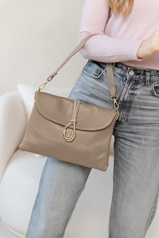 Sac porté en cuir Gelita - Beige