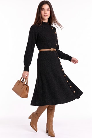 Robe pull en laine - Noir