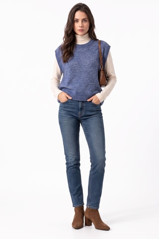 Pull sans manches en laine - Bleu