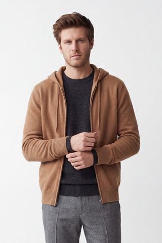 Gilet à capuche - Camel