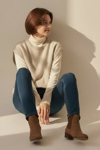 Pull sans manches en laine - Écru
