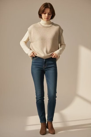 Pull sans manches en laine - Écru