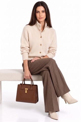 Gilet oversize en laine - Écru