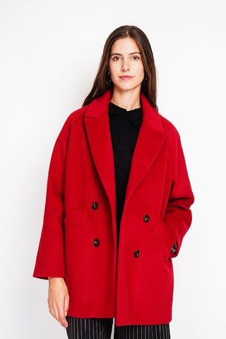 Manteau oversize en laine - Bordeaux