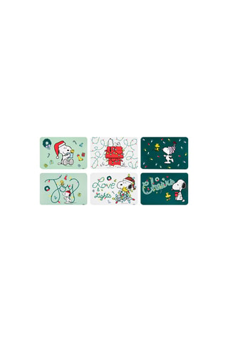 6 Placemats Snoopy Snoopy and The Peanuts - 43 x 28,5 x 0,6 cm - Wit, rood en groen