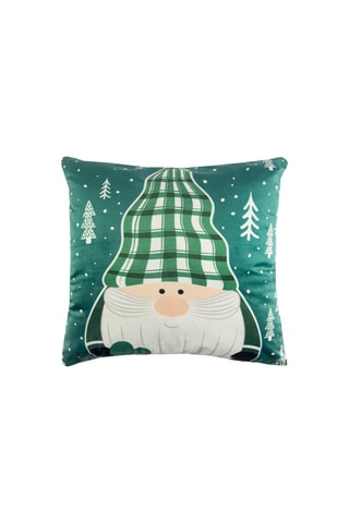 Sierkussen Green Winter - 45 x 45 x 16 cm - Zwart, groen en beige