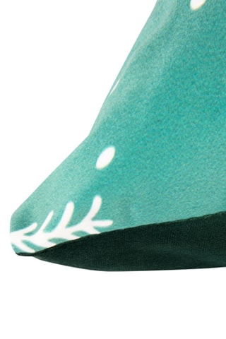 Sierkussen Green Winter - 45 x 45 x 16 cm - Zwart, groen en beige
