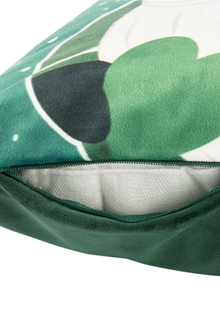 Sierkussen Green Winter - 45 x 45 x 16 cm - Zwart, groen en beige