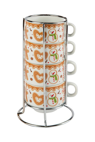 4 Porseleinen Koffiekopjes Wonderful G. - 90 ml