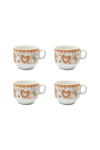 4 Porseleinen Koffiekopjes Wonderful G. - 90 ml