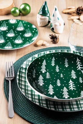 Porseleinen Servies Green Winter - 18-delig