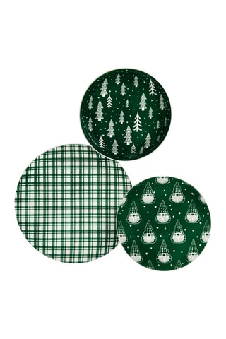 Porseleinen Servies Green Winter - 18-delig