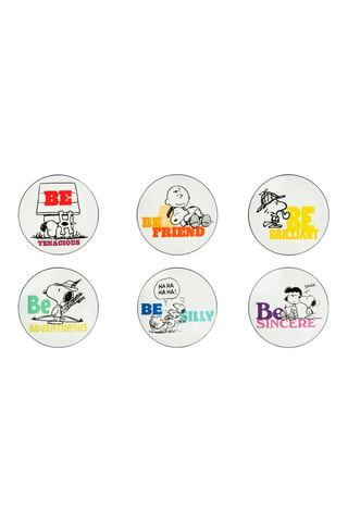 6 Porseleinen Dessertborden Snoopy - 20,5 cm