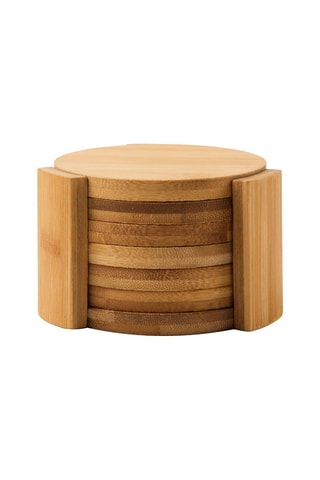 6 Bamboe Onderleggers Eco Living - 10 cm - Beige