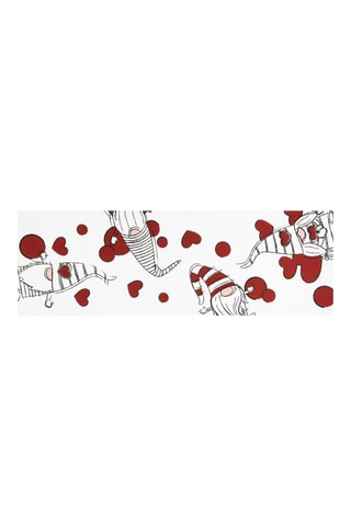 Tafelloper Gnome Sweet Gnome - 45 x 140 cm - Wit en rood