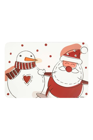 6 Placemats Snowman - 43 x 28,5 cm - Rood