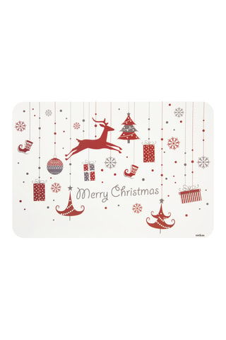 6 Placemats Merry Christmas - 43 x 28,5 cm - Wit