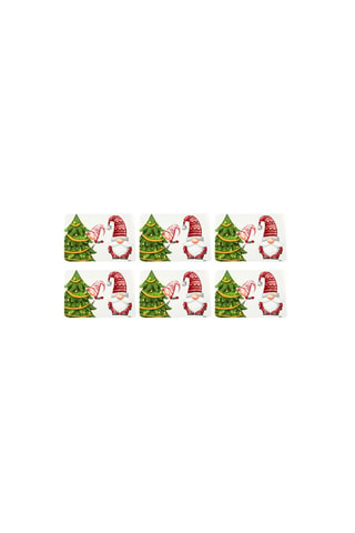 6 Placemats Gnome Friends - 44 x 29 cm - Rood