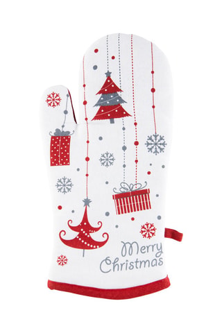 Keukenset Merry Christmas - 3-delig - Wit, grijs en rood