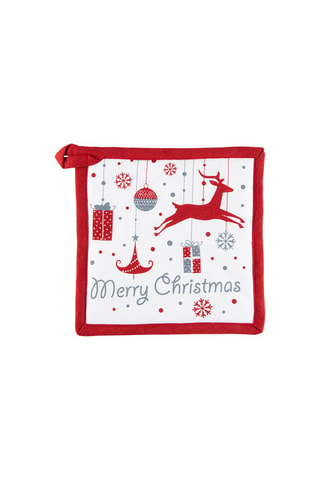 Keukenset Merry Christmas - 3-delig - Wit, grijs en rood