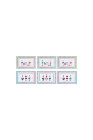 6 Placemats Xmas Sweet - 43 x 28,5 cm - Blauw
