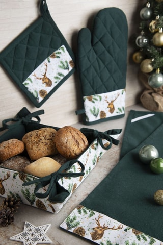 Katoenen Theedoek Nordic Deer - Groen
