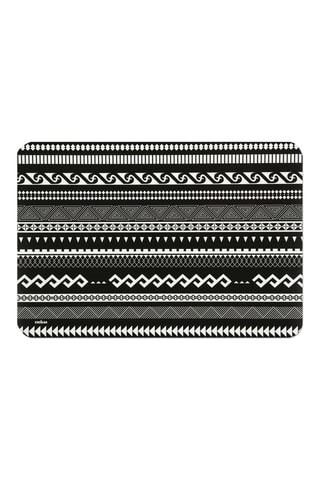 6 Kunststoffen Placemats Etnico - 43,5 x 29 x 0,1 cm - Zwart