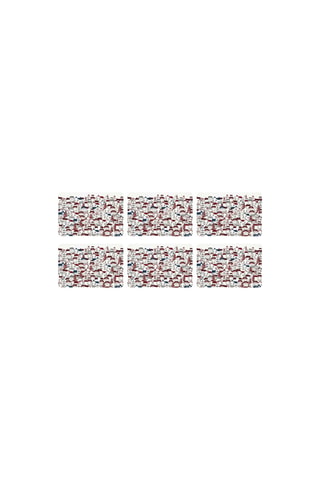 6 Placemats Inssbruck  Grijs - 44 x 29 cm - Rood