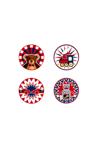 4 Onderzetters Vintage toys - 10,5 cm