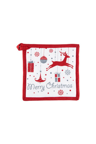 Ovenwant Merry Christmas - Rood, Wit en Grijs