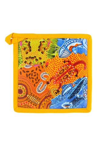 Pannenlap Aboriginal - Oranje en Blauw