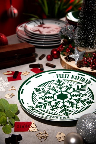 Aardewerk en Porseleinen Servies Christmas Stamp - 18-delig