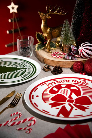 Aardewerk en Porseleinen Servies Christmas Stamp - 18-delig