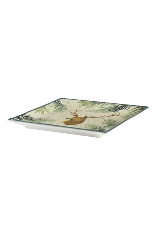 6 Platte Keramische Borden Nordic Deer - 18 x 18 cm