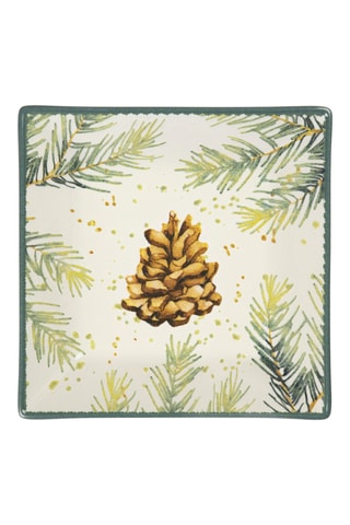 6 Diepe Keramische Borden Nordic Deer - 17,5 x 17,5 cm