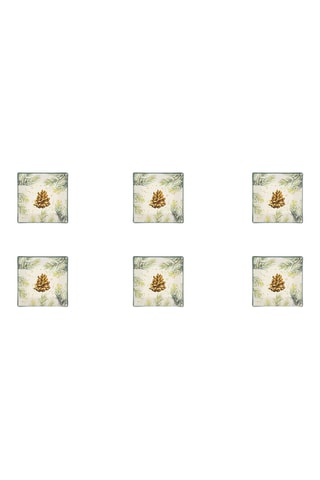 6 Diepe Keramische Borden Nordic Deer - 17,5 x 17,5 cm