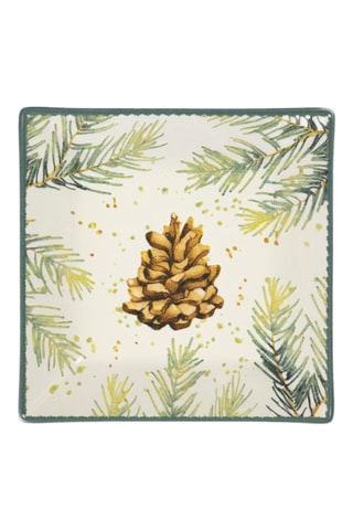 6 Diepe Keramische Borden Nordic Deer - 17,5 x 17,5 cm