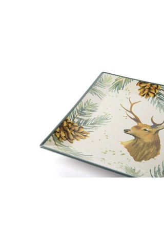 6 Platte Keramische Borden Nordic Deer - 24 x 24 cm