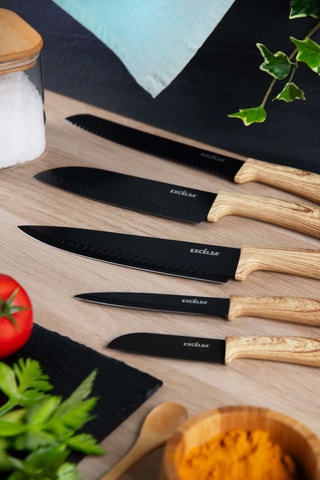 Set 5 Messen Black Wood