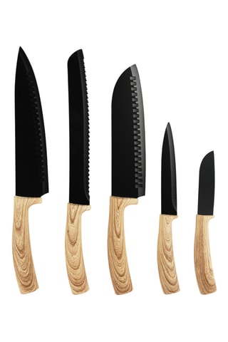Set 5 Messen Black Wood