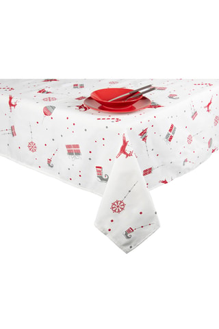 Rechthoekig Tafellaken Merry Christmas - Wit - 140 x 240 cm - Wit