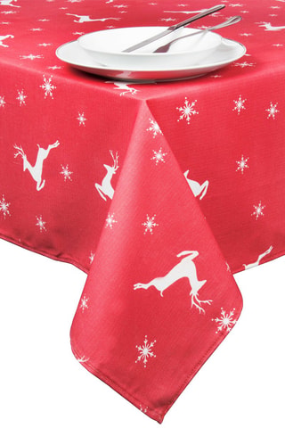 Rechthoekig Tafellaken Nordic - Wit en rood