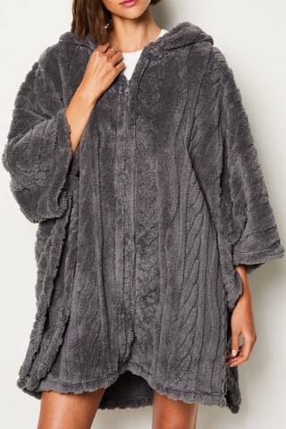 Poncho à capuche Mariany - Gris foncé