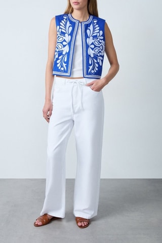 Gilet sans manches - Bleu électrique et blanc