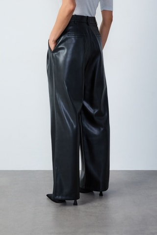 Pantaloni a vita alta Abstract Poetry - Nero